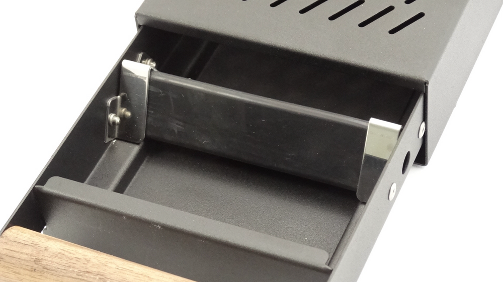 Abschlagschublade ProCub 2, schwarz, klein, mit Holzgriff